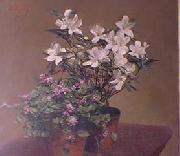 Henri Fantin-Latour Violetas y Azaleas oil painting reproduction